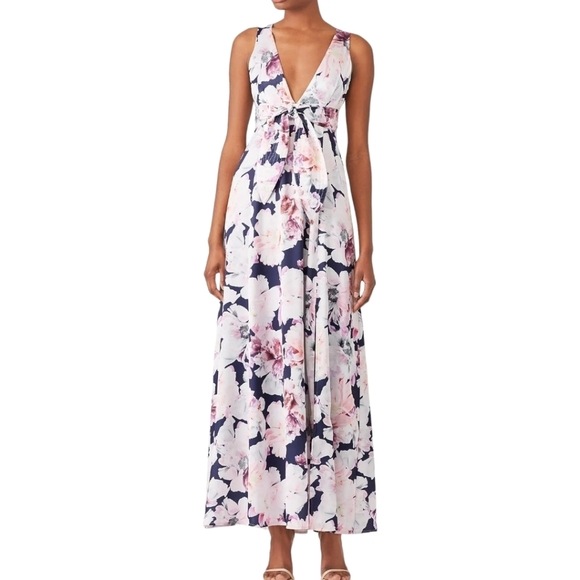 Cynthia Rowley Sz 10 Rose Floral‎ Aurora Sleeveless Long Flowy Maxi Dress - Picture 2 of 16